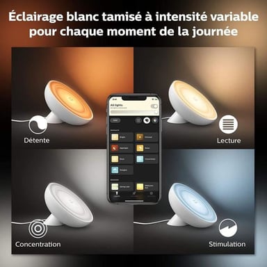 White & Color Ambiance, lampe Bloom, 4eme génération - Blanc, Bluetooth, fonctionne avec Alexa, Google, Homekit