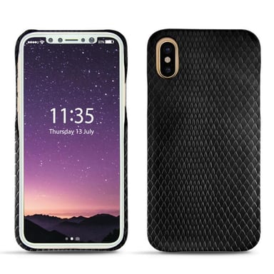 Apple iPhone Xs Funda de piel - Tapa trasera - Negro - Cueros especiales