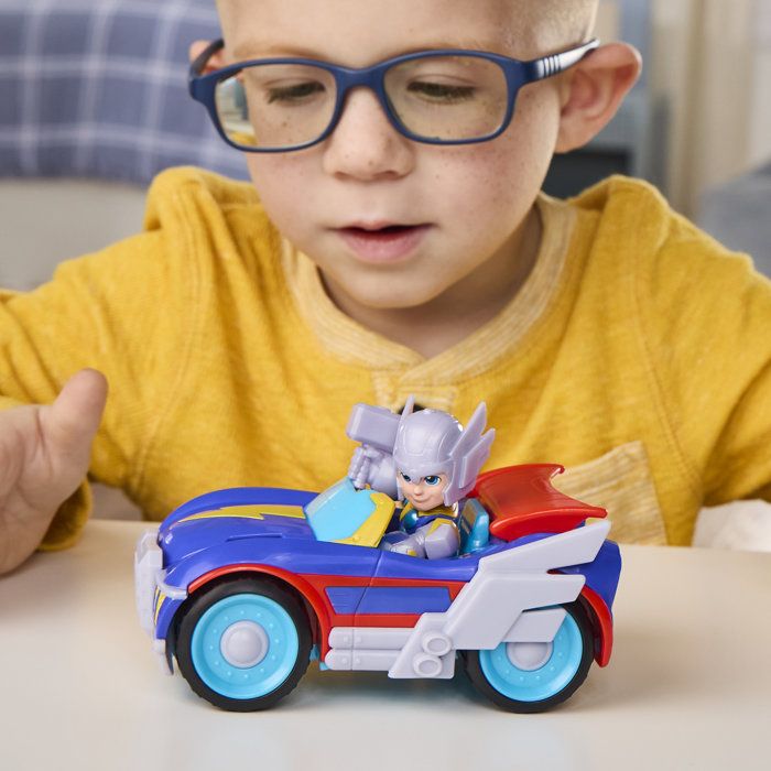 Figurine Thor de 7,5 cm et véhicule Foudremobile, Jouets de Super-héros, des 3 ans, Iron Man et Ses Amis Extraordinaires Marvel - Neuf