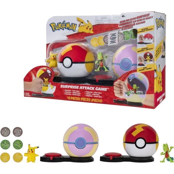 2 Poké Balls avec leur  et 6 disques d'attaques - BANDAI - Poké Ball attaque surprise Pikachu vs Arcko - Jeu - Neuf