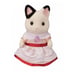 Fête d'anniversaire de la fille chat bicolore avec accessoires Sylvanian Families