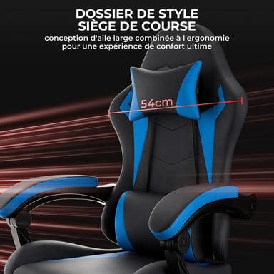Sedia Gaming Ergonomica Roline Poltrona Gamer Adulti Nera e Blu