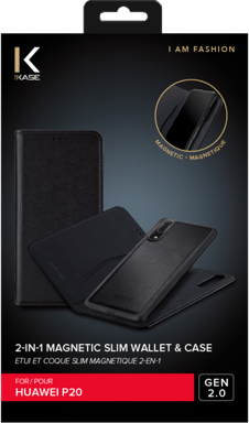 GEN 2.0 funda y carcasa magnética delgada 2 en 1 para Huawei P20, Negro