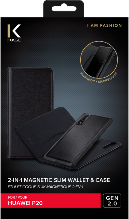 GEN 2.0 funda y carcasa magnética delgada 2 en 1 para Huawei P20, Negro