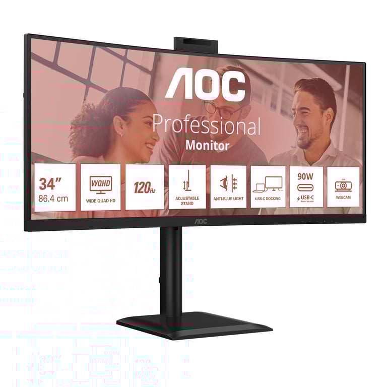 AOC E4 CU34E4CW écran plat de PC 86 4 cm 34 3440 x 1440 pixels UltraWide Quad HD LED Neuf - vue 2