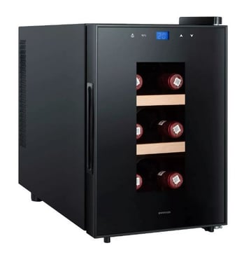 Vinoteca Infiniton WCL-6B, 6 Botellas, G, Sin Compresor, Puerta de Cristal, Negro