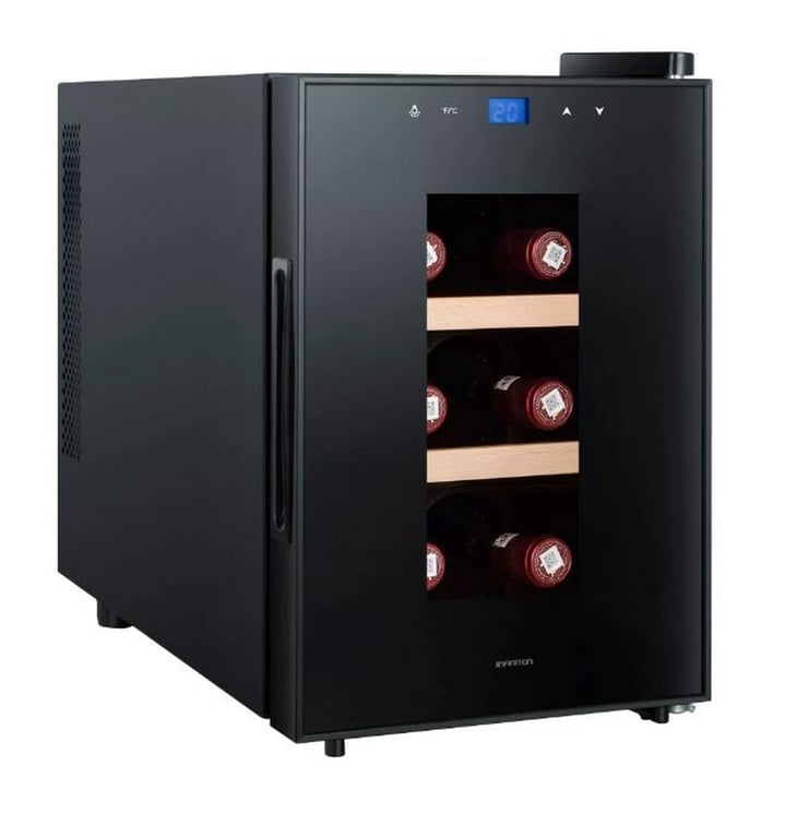 Infiniton Wine Cooler WCL-6B 6 Bouteilles Noir Sans Compresseur Porte Vitrée - Neuf
