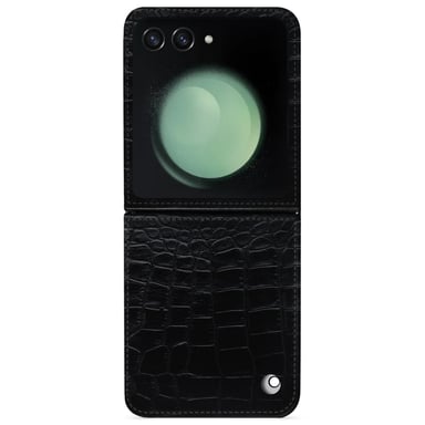 Coque cuir Samsung Galaxy Z Flip5 -  - Noir - Cuir Abaca