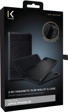 GEN 2.0 funda y carcasa magnética delgada 2 en 1 para Apple iPhone XR, Negro