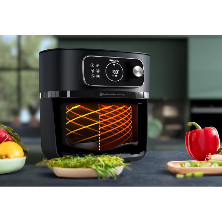 Friteuse À Air PHILIPS HD9876/90 – 2200 W, 8,3 L, 22 Fonctions, Connectée - vue 4