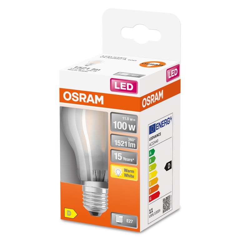 Osram STAR ampoule LED Blanc chaud 2700 K 11 W E27 D - Neuf