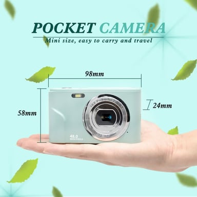 Appareil photo numérique 48MP FHD 1080p avec zoom 16x et carte mémoire de 32 Go Pink