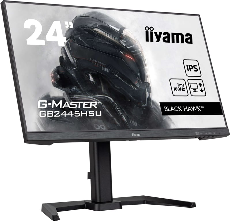 iiyama G Master GB2445HSU B2 23.8" LED IPS FullHD 100Hz Altavoces Altura Ajustable Adaptive Sync - vue 3