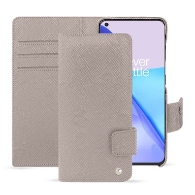 Housse cuir OnePlus 11 -  - Gris - Cuir saffiano