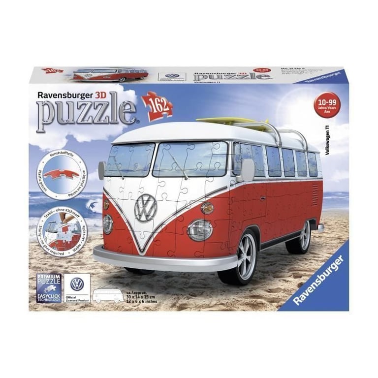 Puzzle 3D 162 pièces : Volkswagen Combi T1 Ravensburger France