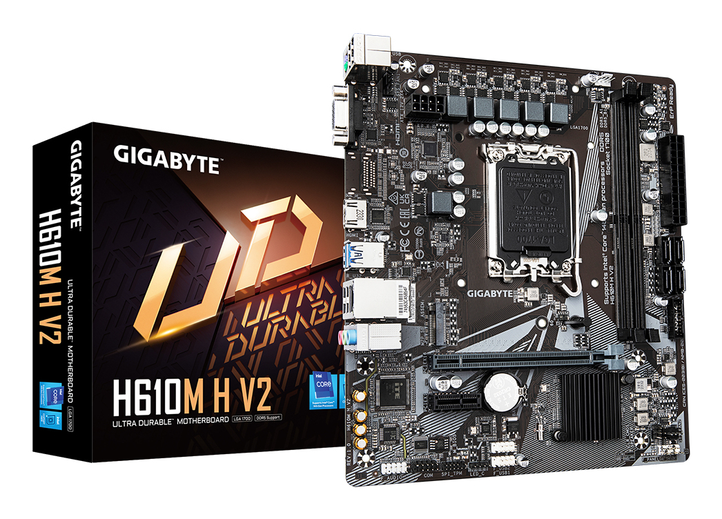 GIGABYTE H610M H V2 carte mère Intel H610 Express LGA 1700 micro ATX Neuf