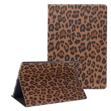 Selencia Coque tablette Sabi avec imprimé léopard pour Samsung Galaxy Tab A11 Plus - Mocha Brown