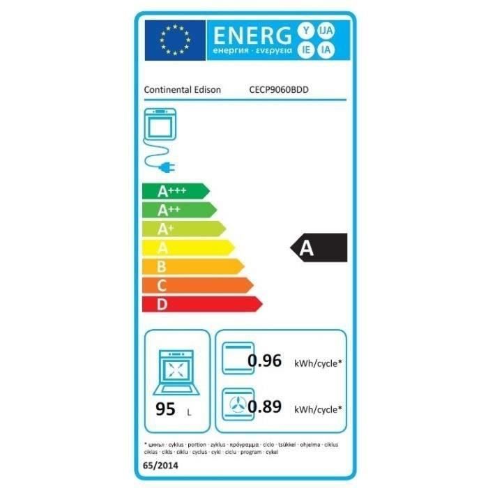 Cuisinière piano four multifonctions catalyse CONTINENTAL EDISON CECP9060CD 95 L90 x H85 cm Crème / Inox - vue 4