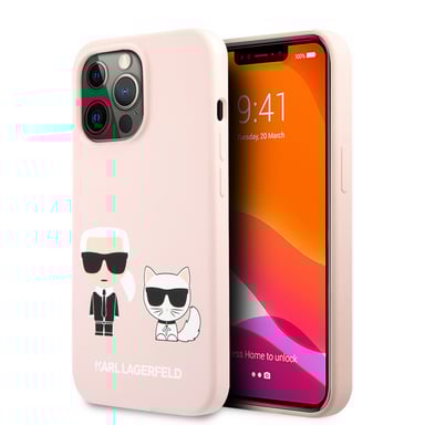 Karl Lagerfeld KLHCP13LSSKCI Funda protectora rígida para iPhone 13 Pro / 13 6,1' Rosa claro/Rosa claro