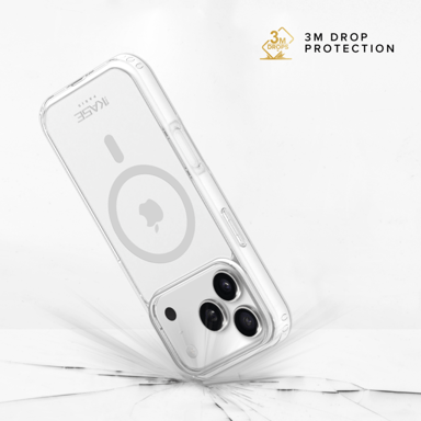 Coque antibactérienne antichoc magnétique invisible Fabriqué Avec du 75% Plastique Recyclé pour Apple iPhone 17 Pro, Transparente