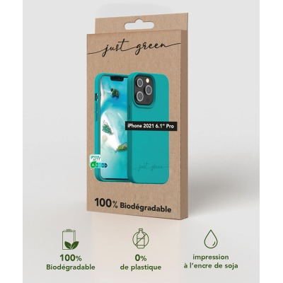 Custodia per iPhone 13 Pro Natura Blue Lagoon - Design ecologico Just Green