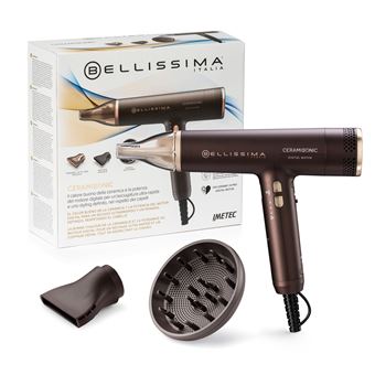 Sèche-cheveux Bellissima Ceramisonic BLDC 1700 W chauff. céramique 3 vitesses 3 températures Air frais Marron - Neuf