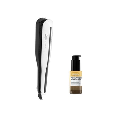 Alisador de vapor L'Oréal Professionnel SteamPod 3 Pack aceite bifásico 30 ml Blanco y negro