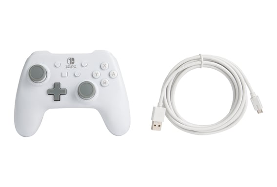 PowerA 1517033-01 mando y volante Gris, Blanco USB Gamepad Analógico Nintendo Switch
