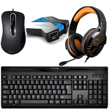 Starter Pack Clavier Souris Casque universel pour PC et consoles de jeu