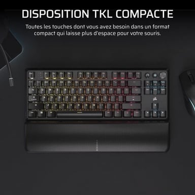 Clavier Gaming - K70 Core TKL Wireless - RGB, Switchs MLX Red v2