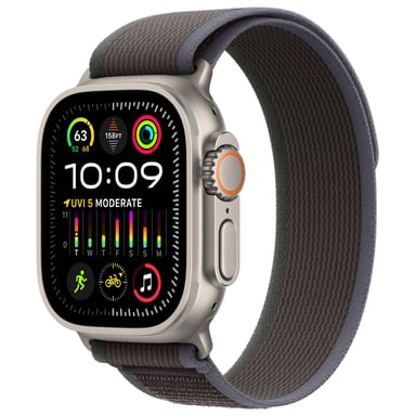 Bracelet Trail Loop pour Apple Watch Series 1 á 10 / SE / Ultra (2) (44/45/46/49 mm) - Taille S/M - Bleu / Noir