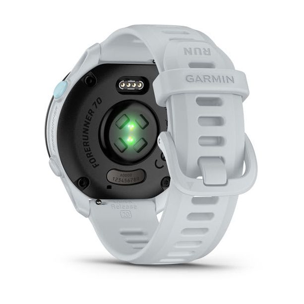 Garmin Forerunner 70 GPS Montre de sport AMOLED 1,2  Moniteur fréquence cardiaque Notifications 5 ATM Blanc 42,6 mm - Neuf