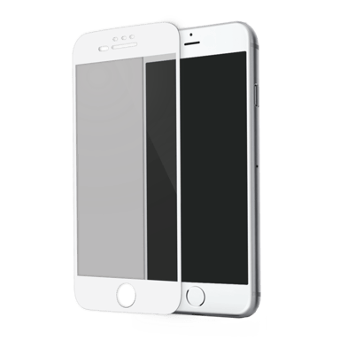 Protection d'écran en verre trempé Bord à Bord Incurvé pour Apple iPhone 6/6s/7/8 Plus, Blanc
