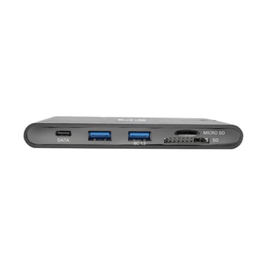 Tripp Lite U442-DOCK3-B Estación de Conexión USB C - 4K HDMI, VGA, USB 3.2 Gen 1, Hub USB A y USB C, GbE, Tarjeta de Memoria, Carga PD de 100W, Negro