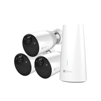 EZVIZ Pack 3 Cámaras Wifi + Estación Trio Pack BC1-B3 Batería 12900mAH IP66 Escaneo progresivo 2MP Micro detección de movimiento Sirena CS-BC1-B3