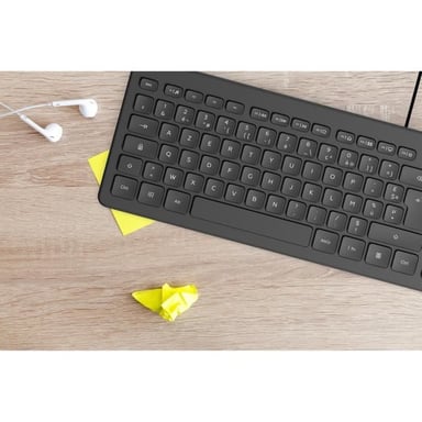MOBILITY LAB ML304250 - Teclado con cable para PC de negocios con 2 concentradores USB integrados - Negro