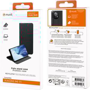Muvit For Change Folio Stand Noir Designed For Xiaomi Mi 11