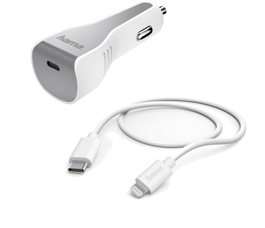 Kit charge allume cigare, Lightning, Power Delivery (PD), 30 W, blanc