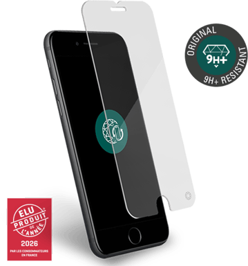 Protège écran pour iPhone SE 2022 / SE / 8 / 7 / 6S / 6 Original Verre trempé + Garantie à vie Force Glass