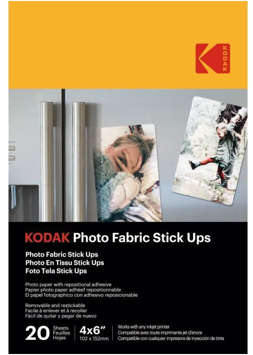 KODAK - 20 feuilles de papier photo adhésif, Format A6 (10x15cm), Impression Jet d'encre - 9891059