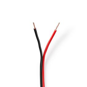 Nedis Câble Rond Pour Haut-parleur Double Conducteur De 0.75mm2 En Bobine 100m / Rouge