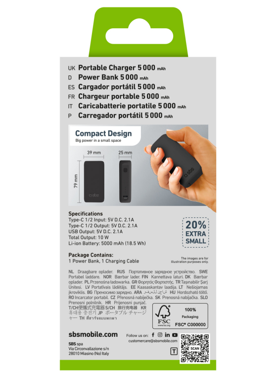 SBS TTBB5000MINIK banque d'alimentation électrique Lithium Ion Li Ion 5000 mAh Neuf - vue 2