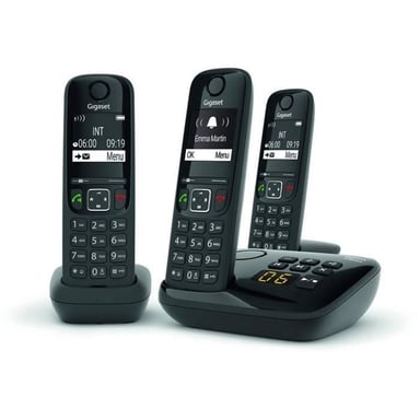 GIGASET Téléphone Fixe AS690 A Trio Noir - Neuf