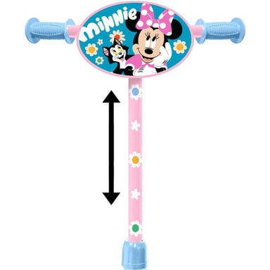 Patinete infantil Minnie MN432050 3 ruedas plataforma antideslizante manillar ajustable empuñaduras anti-pinchazo Rosa/Azul
