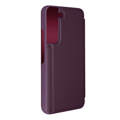 Funda Samsung Galaxy S22 Cierre Translúcido Espejo Soporte Lavanda