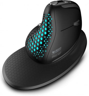 Urban Factory Ergo Max RGB ratón inalámbrico Bluetooth ergonómico para diestros(Negro)