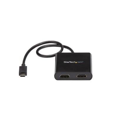 StarTech.com Adaptateur USB-C vers Double HDMI, Hub USB Type-C Multi-Moniteur MST, Double Extender / Splitter d'Affichage HDMI 4K 30Hz pour Ordinateur Portable, HDR, Câble Intégré Extra-Long - Windows Uniquement