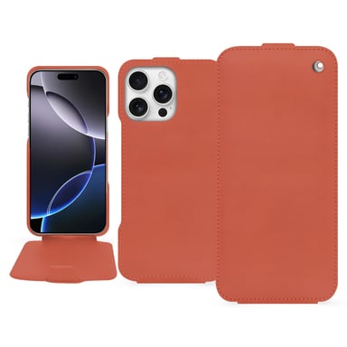Housse cuir Apple iPhone 16 Pro Max -  - Orange - Cuir vegan