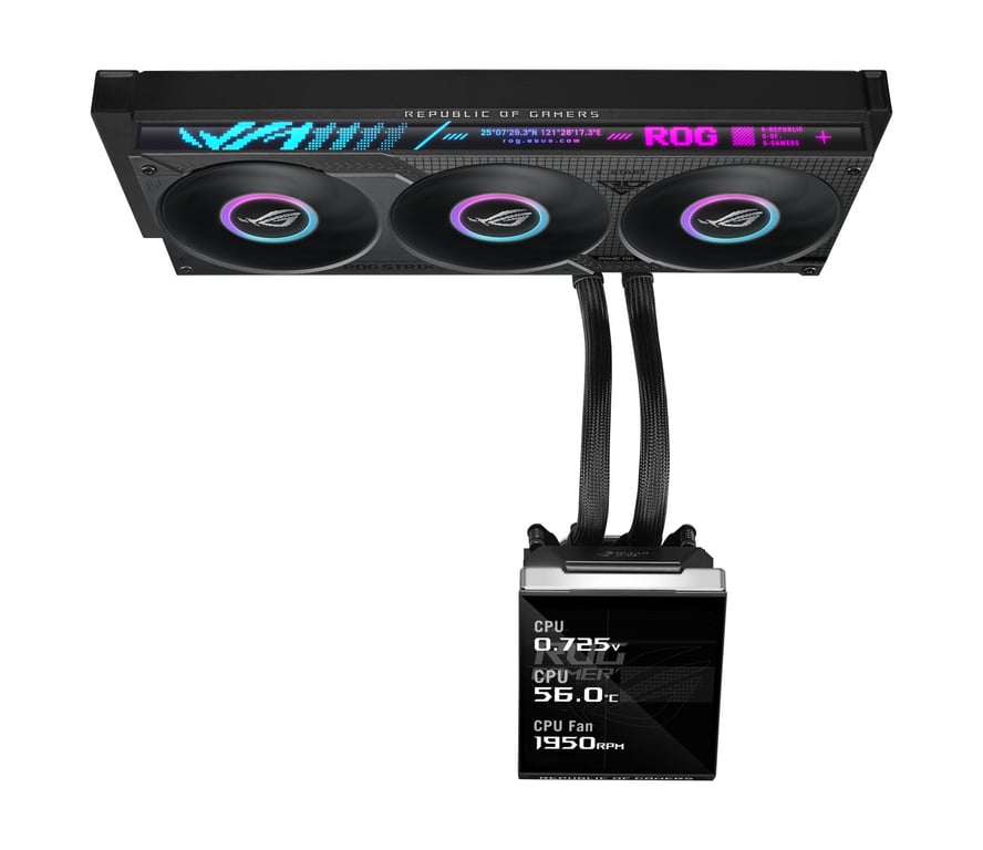 ASUS ROG STRIX SLC IV 360 ARGB LCD Système de refroidissement liquide de processeur pour : AM4 AM5 LGA1851 LGA1700 cuivre 120 mm - vue 3