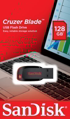 Hama Cruzer Blade 128GB 128GB USB 2.0 Negro, Rojo Unidad flash USB